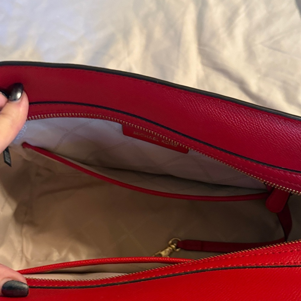 Michael Kors Cherry Red Satchel - Picture 3 of 13